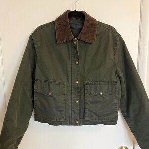 Blank NYC Olive Utility Jacket with Corduroy Collar – Size M